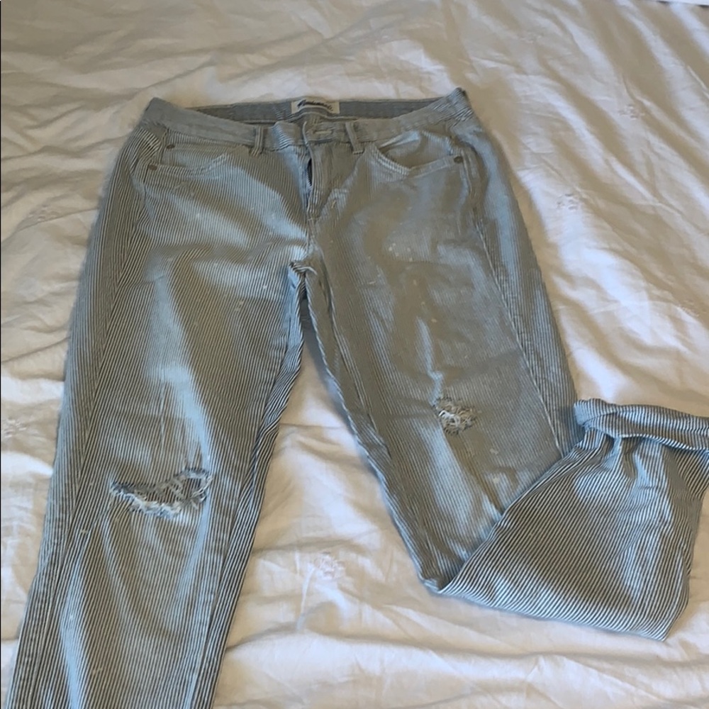 Madewell Striped Girlfriend Jeans - 26